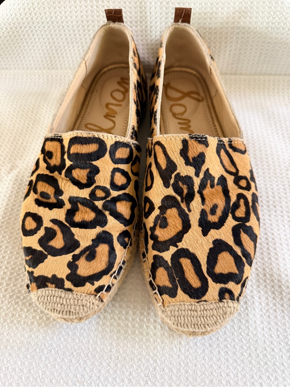 Sam Edelman Leopard-Print Espadrille Slip-Ons in Black and Tan